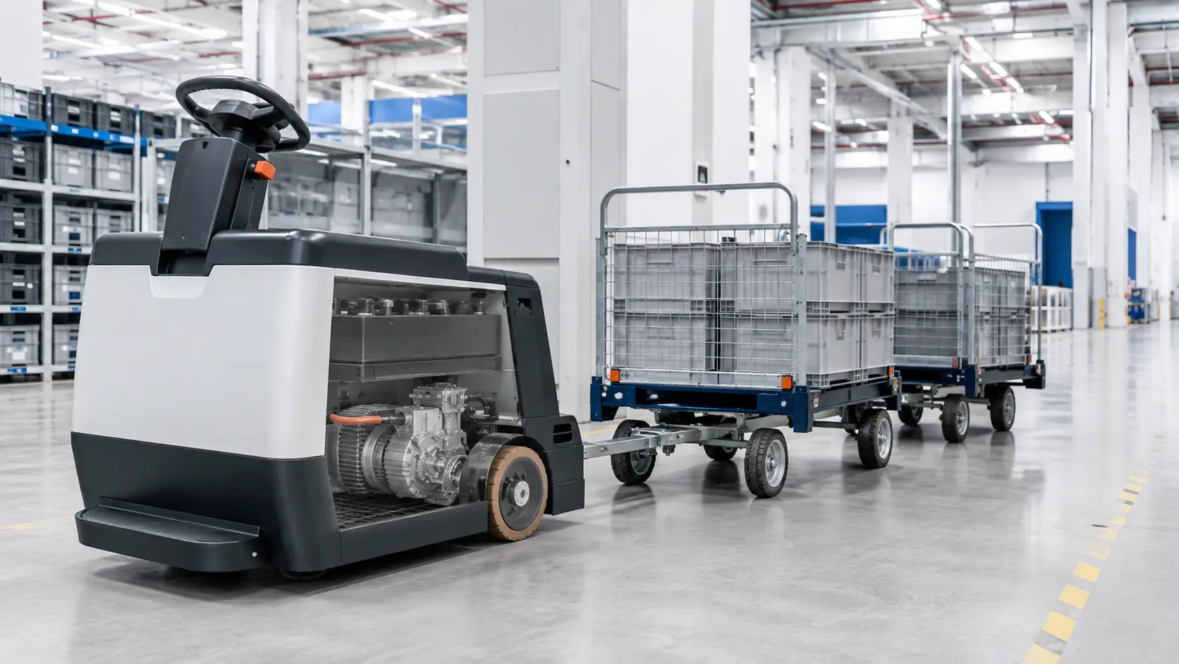 Warehouse Tugs & Assisted Handling equipment application