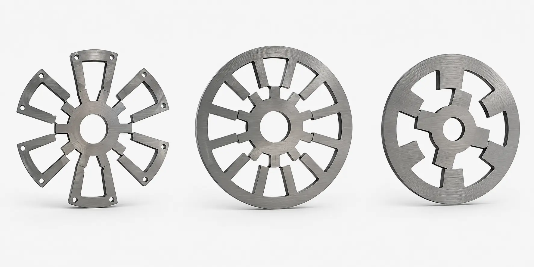Representative switched-reluctance stator and rotor lamination geometry development views